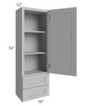 Dove Grey Shaker 18x54 Wall Cabinet With Drawers
