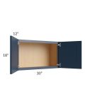 Midtown Blue Shaker 30x18 Wall Cabinet