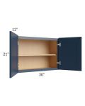 Midtown Blue Shaker 30x21 Wall Cabinet