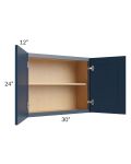 Midtown Blue Shaker 30x24 Wall Cabinet
