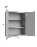 Dove Grey Shaker 30x36 Wall Cabinet