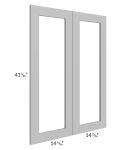 Dove Grey Shaker 30x42 Glass Door Only with Glass Included