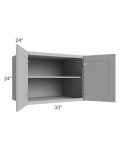 Dove Grey Shaker 33x24x24 Wall Cabinet