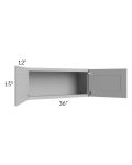 Dove Grey Shaker 36x15 Wall Cabinet