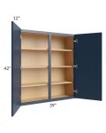 Midtown Blue Shaker 39x42 Wall Cabinet