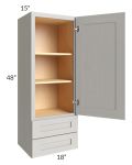 Midtown Light Grey Shaker 18x48x15 Wall Cabinet with Drawers