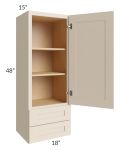 Midtown Cream Shaker 18x48x15 Wall Cabinet with Drawers