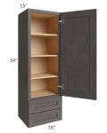 Midtown Dark Grey Shaker 18x54x15 Wall Cabinet with Drawers
