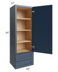 Midtown Blue Shaker 18x54x15 Wall Cabinet with Drawers