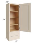 Midtown Cream Shaker 18x60x15 Wall Cabinet with Drawers