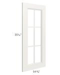 Providence Cream 24x36 Wall Diagonal Corner Mullion Glass Door Only with Glass Included
