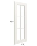 Providence Cream 24x42 Wall Diagonal Corner Mullion Glass Door Only with Glass Included
