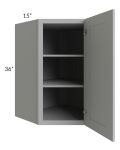 Dove Grey Shaker 27x36x15 Wall Diagonal Corner Cabinet