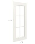 Providence Cream 27x36x15 Wall Diagonal Corner Mullion Glass Door Only with Glass Included