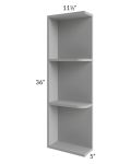 Dove Grey Shaker 05x36 Wall End Shelf Cabinet