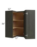 Charlotte Dark Grey 24x36 Easy Reach Corner Wall Cabinet
