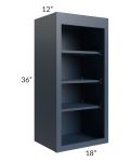 Midtown Blue Shaker 18x36 Wall Open Shelf Cabinet