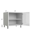 Milan White Gloss 30" 2-Door Range Top Base Cabinet