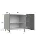 Milan Grey Gloss 30" 2-Door Range Top Base Cabinet