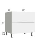 Milan White Gloss 30" 2-Drawer Range Top Base Cabinet