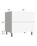 Milan White Matte 30" 2-Drawer Range Top Base Cabinet
