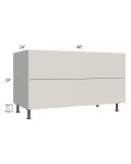 Milan Beige Matte 48" 2-Drawer Range Top Base Cabinet