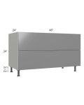 Milan Grey Gloss 48" 2-Drawer Range Top Base Cabinet