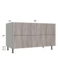 Milan Hazel 48" 2-Drawer Range Top Base Cabinet