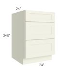 Linen Shaker 24" 3-Drawer Base Cabinet