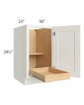 Linen Shaker 18" Full Height Door Base Cabinet with 1 Rollout Tray