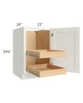 Linen Shaker 21" Full Height Door Base Cabinet with 2 Rollout Trays