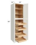 Linen Shaker 24x90x24 Wall Pantry Cabinet with 4 Rollout Trays