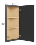 Madison Black Shaker 12x36 Angle Wall Cabinet