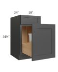 Madison Black Shaker 18" Base Cabinet with Double Trashcan Pullout