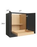 Madison Black 27" Full Height Base Cabinet with 1 Rollout Tray
