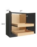 Madison Black 27" Full Height Base Cabinet with 2 Rollout Trays