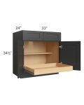 Madison Black 33" Base Cabinet with 1 Rollout Tray