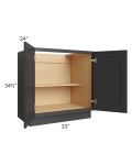 Madison Black Shaker 33" Full Height Door Base Cabinet 
