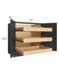Madison Black Shaker 33" Full Height Base Cabinet with 3 Rollout Trays