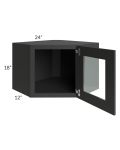 Madison Black Shaker 24x18 Decorative Wall Diagonal Corner Cabinet