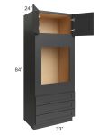 Madison Black Shaker 33x84x24 Oven Cabinet