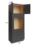 Madison Black Shaker 33x90x24 Oven Cabinet