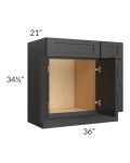 Madison Black Shaker 36" Vanity Base Cabinet (Drawers on Right)