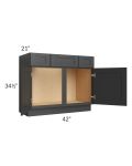 Madison Black Shaker 42" Vanity Base Cabinet