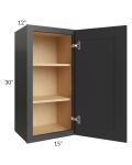 Madison Black Shaker 15x30 Wall Cabinet