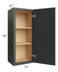 Madison Black Shaker 15x36 Wall Cabinet