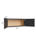 Madison Black Shaker 36x15 Wall Cabinet
