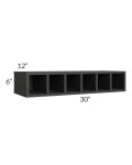 Madison Black Shaker 30x6 Wine Cubby Wall Cabinet