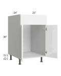 Milan White Gloss 21" Sink Base Cabinet