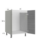 Euro Grey 24" Full Height Door Sink Base Cabinet